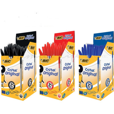 PENNE BIC CRISTAL (50 PEZZI)