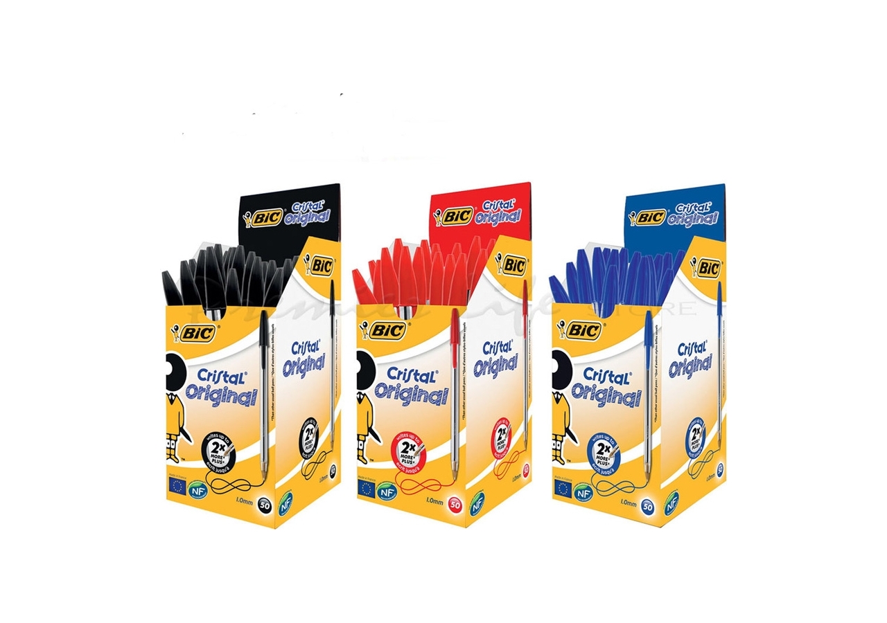 PENNE BIC CRISTAL (50 PEZZI)