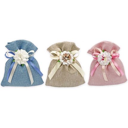 Sacchetto portaconfetti misto cotone (10 pezzi)