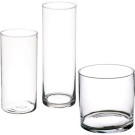 Vaso cilindrico in vetro trasparente