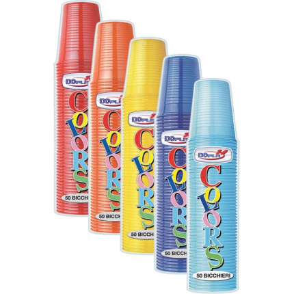 BICCHIERI PLASTICA COLORATI (50 PEZZI BICCHIERI PLASTICA COLORATI (50 PEZZI