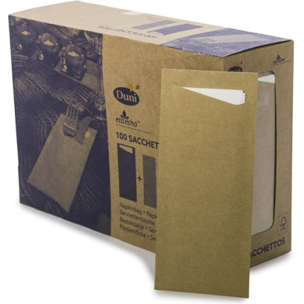 Portaposate in Carta Avana con Tovagliolo (100 pezzi) - Vendita online all'ingrosso b2b