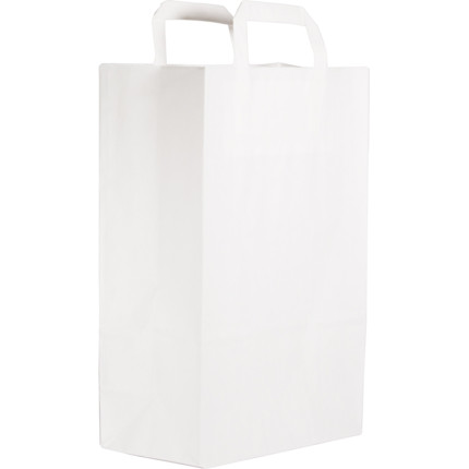 SACCHETTI IN CARTA CON MANIGLIA PIATTA bianco