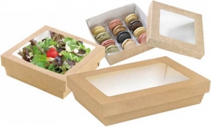 SCATOLA KRAY AVANA CON FINESTRA trasparente PER TAKE AWAY E DELIVERY - ingrosso online b2b partita iva