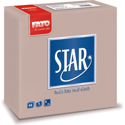 Tovaglioli Colorati Star per Forniture Professionali (40 pezzi) - VENDITA ONLINE ALL'INGROSSO B2B - pack tortora