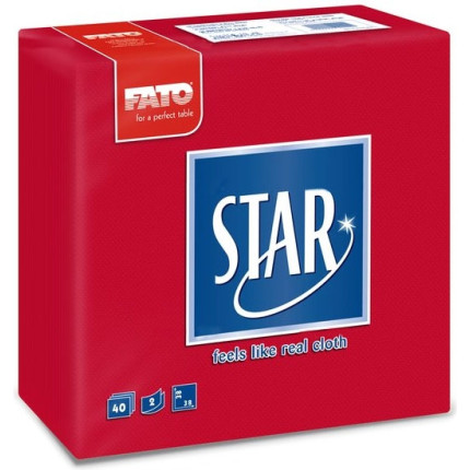 Tovaglioli Colorati Star per Forniture Professionali (40 pezzi) - VENDITA ONLINE ALL'INGROSSO B2B - pack rosso