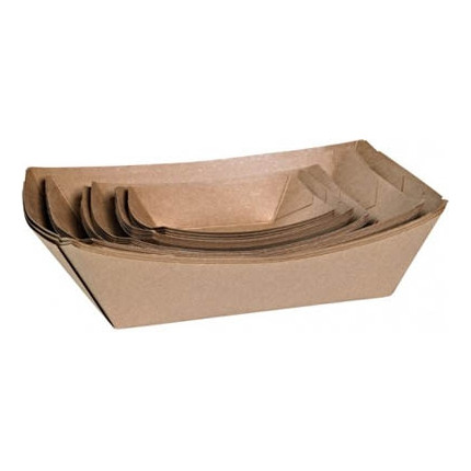 BARCHETTE IN CARTONE KRAFT (250 PEZZI) ANTI UNTO e grasso per sporto delivery e take away alimenti fritti ingrosso b2b online