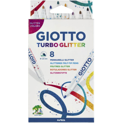 Pennarelli turbo glitter Giotto in confezione  da 8 pezzi