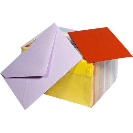 Cartoncini Colorati con Buste 7x11cm (100 pezzi)