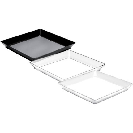 VASSOIO MEDIUM PLATE (12 PEZZI) TRE COMBINAZIONI COLORI - SOLO TRASPARENTE DISPONIBILE