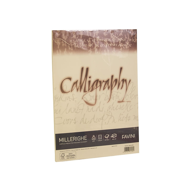 RISMA CALLIGRAPHY MILLERIGHE - 100GR (50 FOGLI)