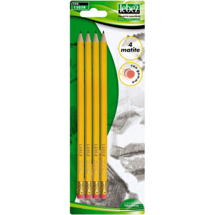 MATITE HB CON GOMMA (4 PEZZI)
