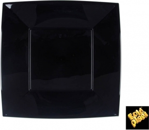 Piatti in Plastica Piani Nice (25 pezzi) - Vendita online all'ingrosso b2b - nero