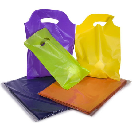 Buste shopper in plastica con manico a fagiolo 25x35cm (100 pezzi)