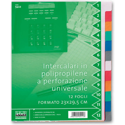 Intercalare in polipropilene (12 fogli) 2