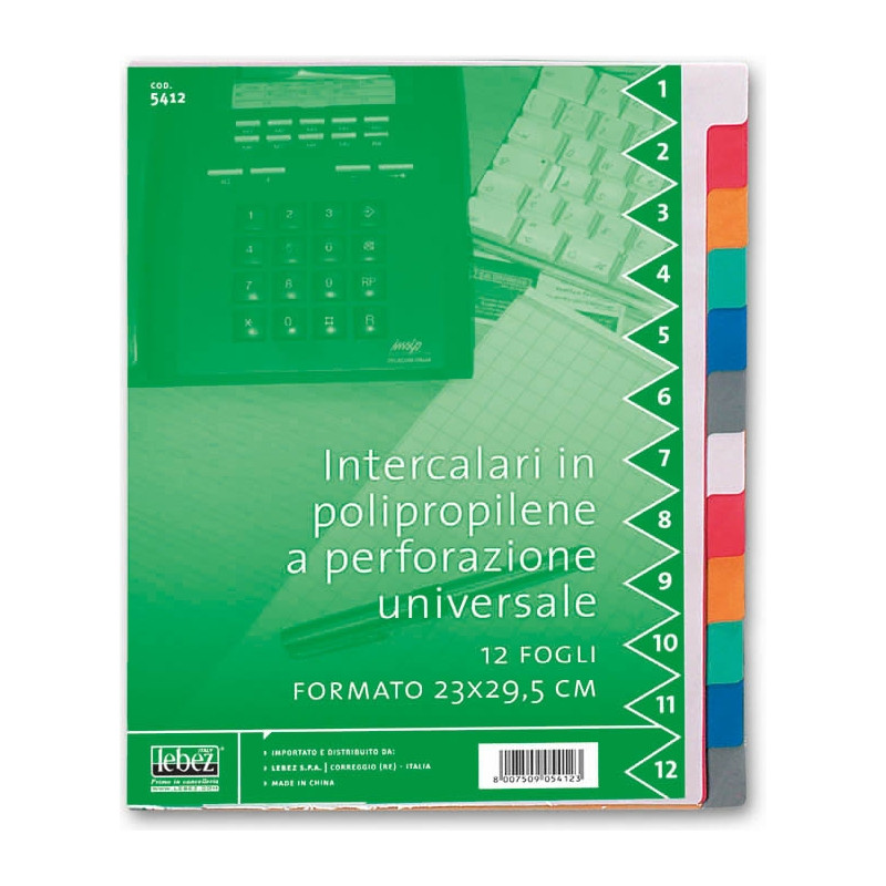 INTERCALARE IN POLIPROPILENE (12 FOGLI)