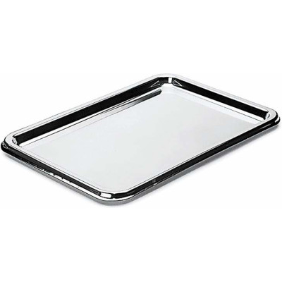 Vassoio in plastica argentata rettangolare (5 pezzi) 2
