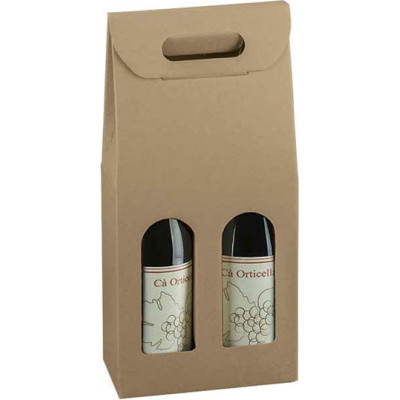 Scatola con Maniglia per Due Bottiglie in colorazioni assortite 2