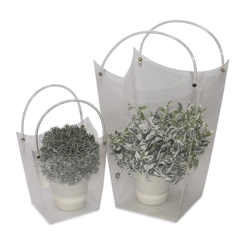 SHOPPER IN PLASTICA CON MANICO TUBOLARE