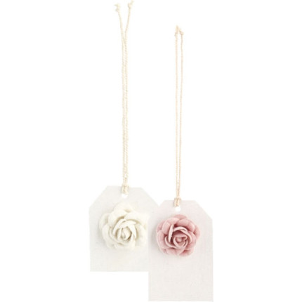 Tag con rosa (12 pezzi)
