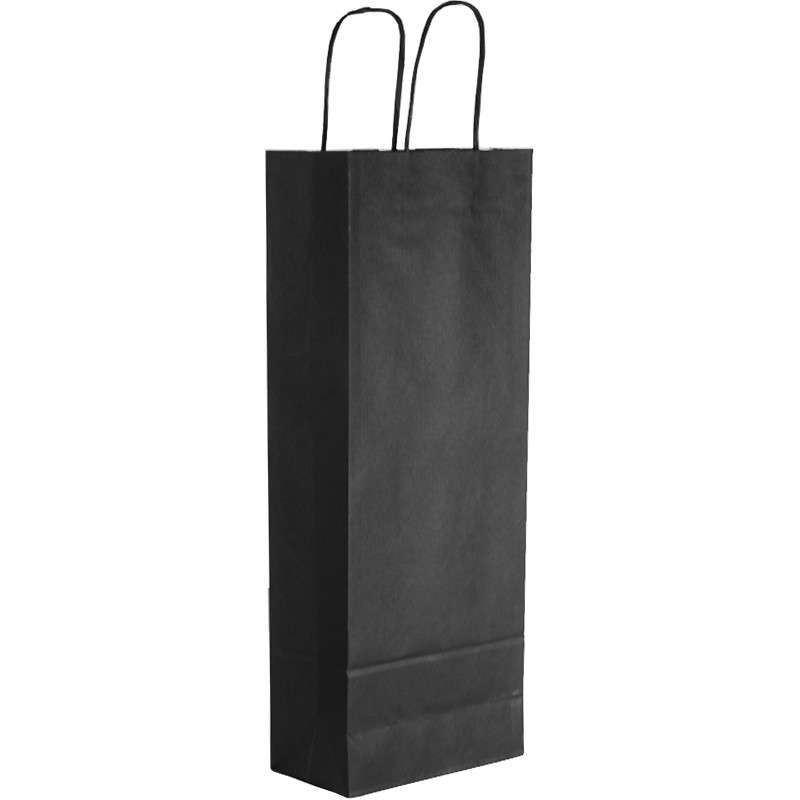 SACCHETTI PORTABOTTIGLIA COLORATI CON CORDINO RITORTO nero