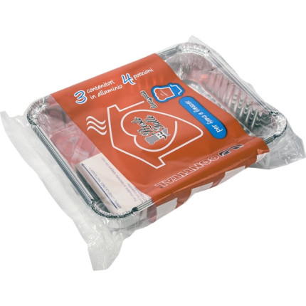 VASCHETTE IN ALLUMINIO CON COPERCHIO (3 PEZZI)