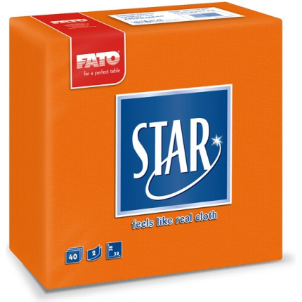 Tovaglioli Colorati Star per Forniture Professionali (40 pezzi) - VENDITA ONLINE ALL'INGROSSO B2B - pack arancio