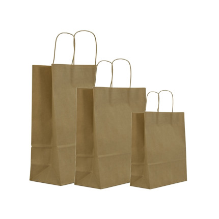 Busta shopper in carta riciclata eco avana (200 pezzi) - Vendita online all'ingrosso b2b