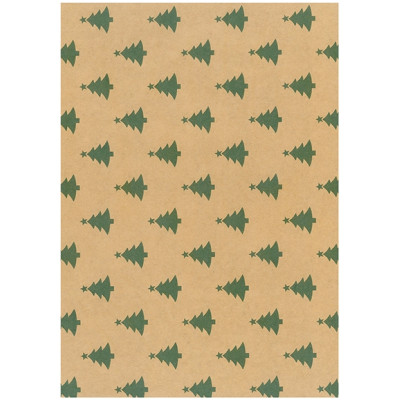 Bobina Carta Kraft Alberelli Verdi 2