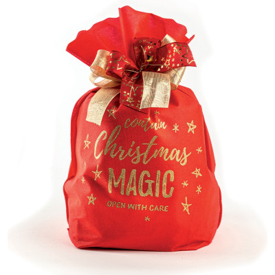 Buste in tessuto non tessuto con stampa Christams magic color rosso