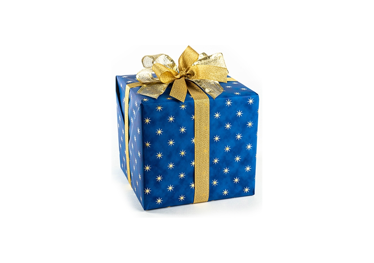 carta da regalo con stampa stelle oro, in confezione da 25 fogli. Disponibile in rosso e blu. vendita all'ingrosso e online