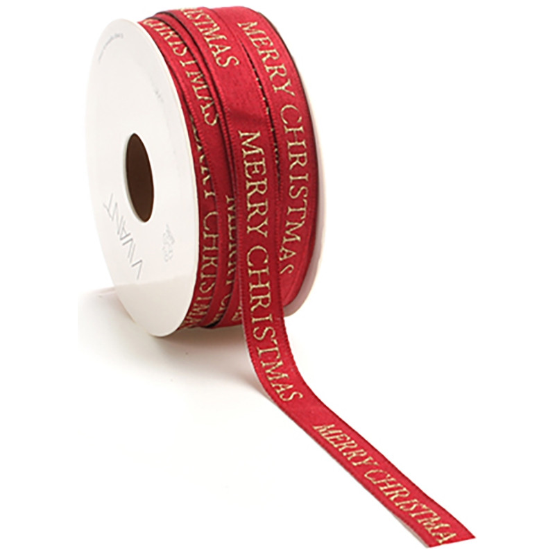 Nastro in tessuto Vivant Merry Christmas oro, disponibili in più colori- Vendita all'ingrosso e online