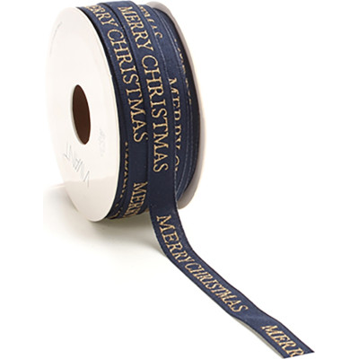 Nastro in tessuto merry christmas oro 2