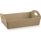 Cesto in cartoncino avana con maniglie Cesto in cartoncino avana con maniglie