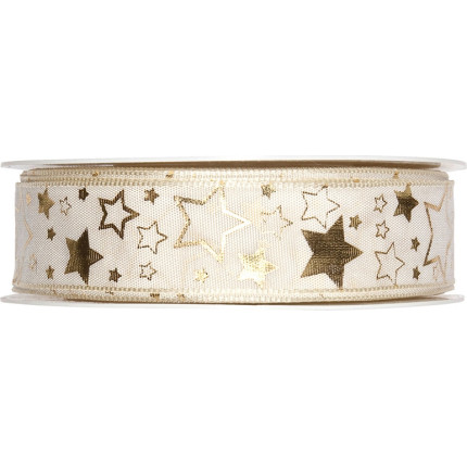 Nastro raso animato stelle oro