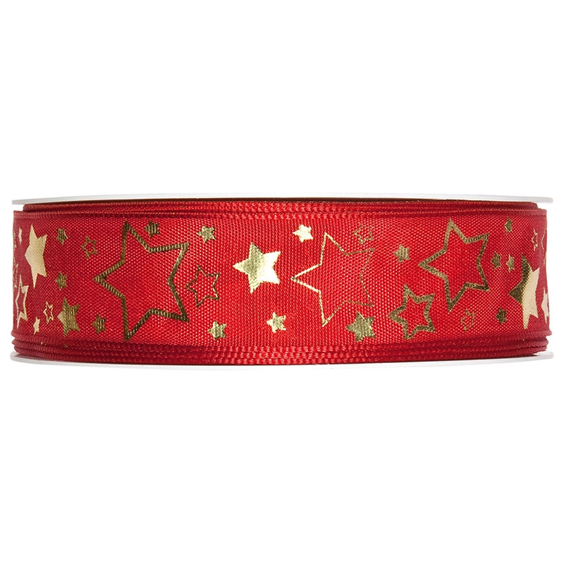 Nastro raso animato stelle oro