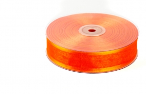 Nastro organza arancio con bordi in raso Nastro organza arancio con bordi in raso