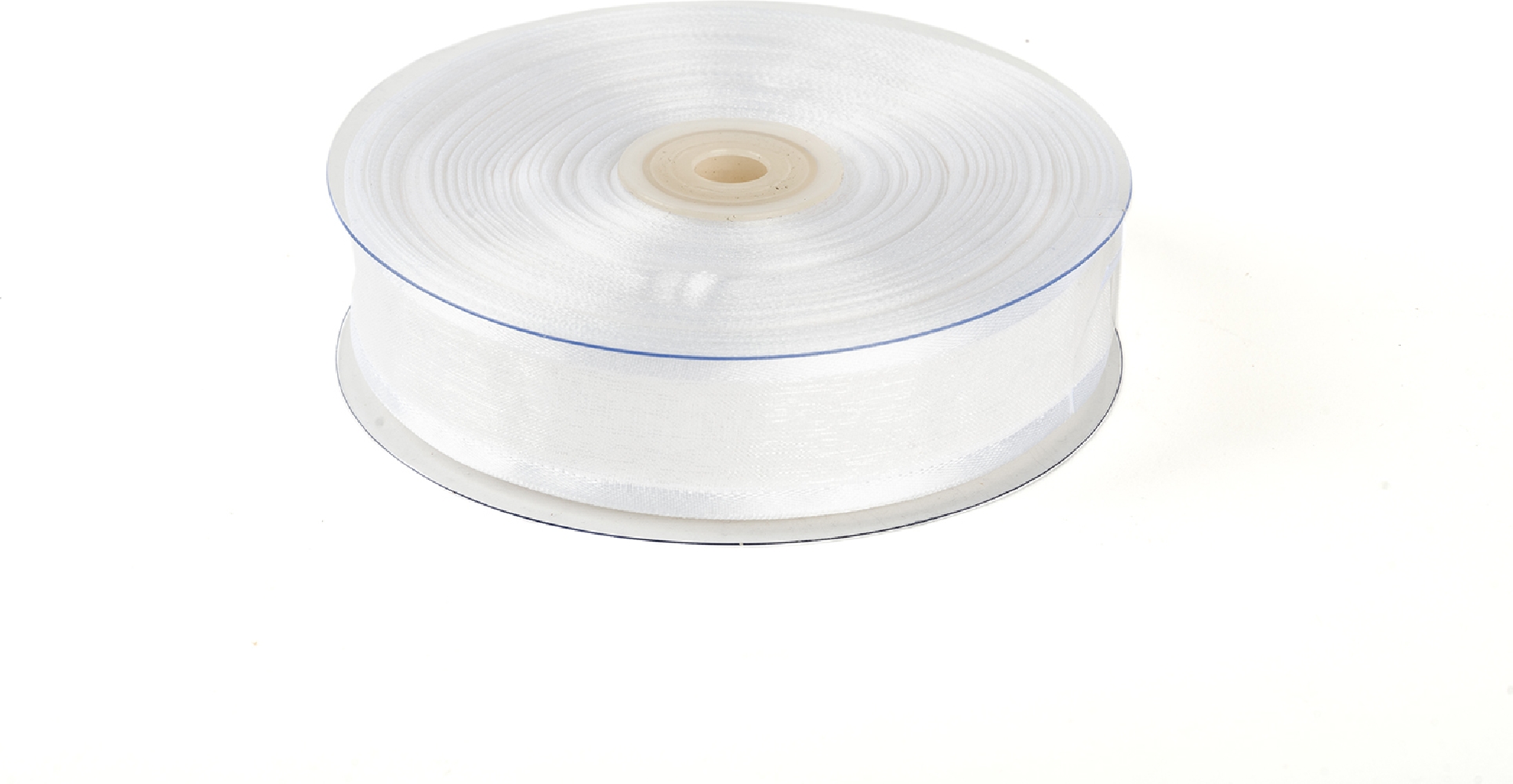 Nastro organza bianco con bordi in raso