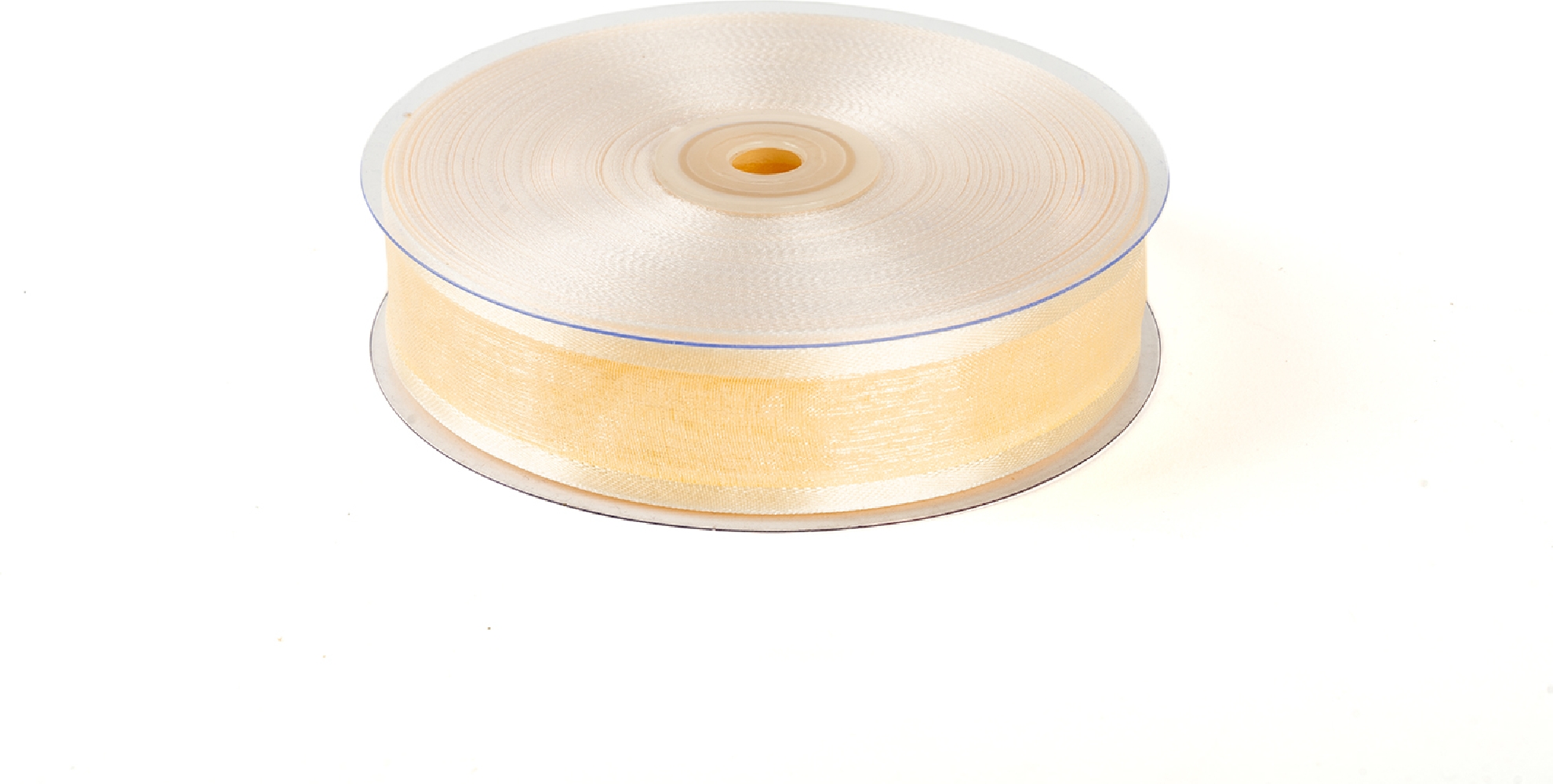 Nastro organza avorio con bordi in raso