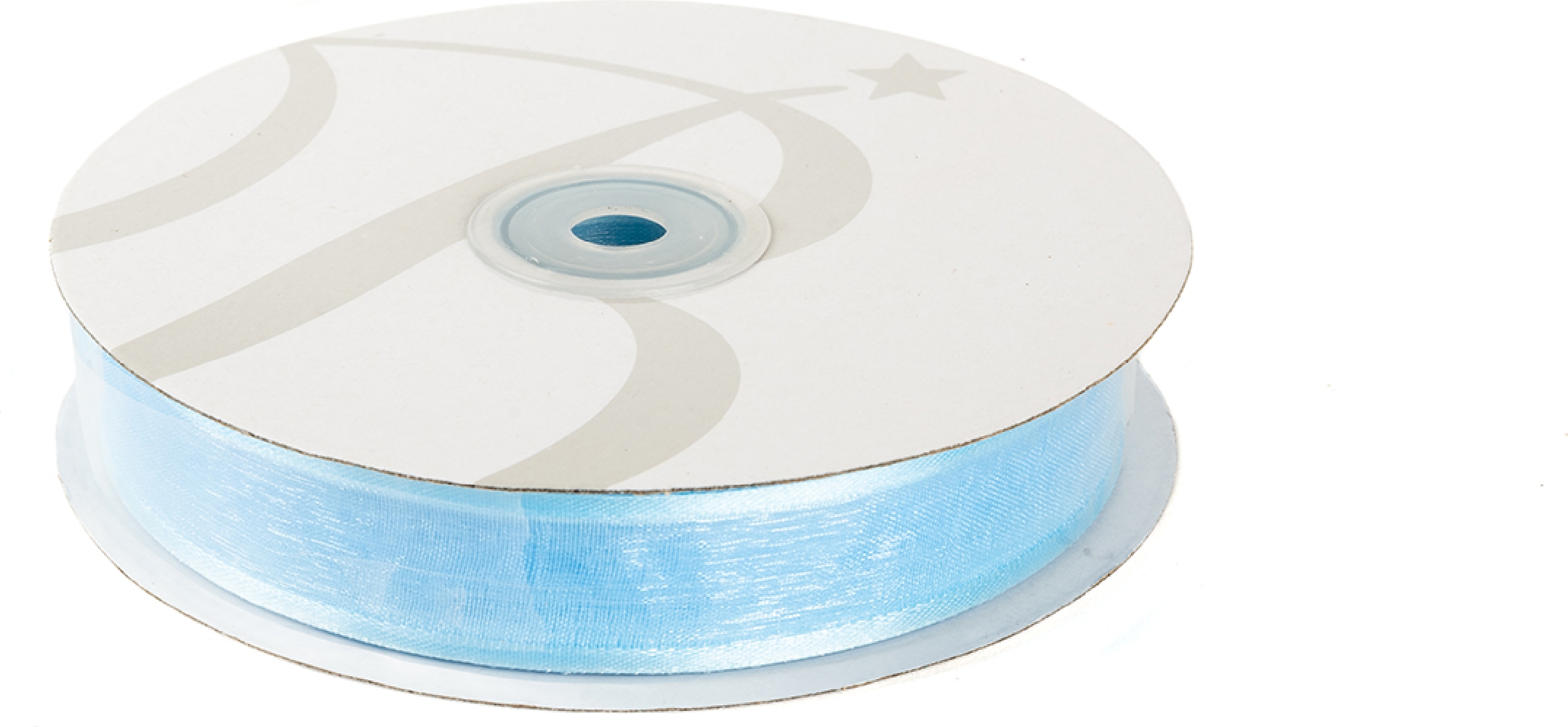 Nastro organza azzurro con bordi in raso