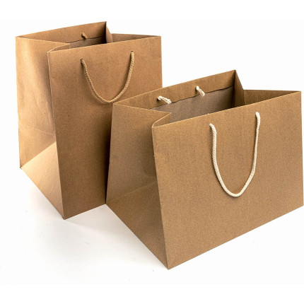 Shopper in carta avana con fondo largo - Vendita online all'ingrosso b2b