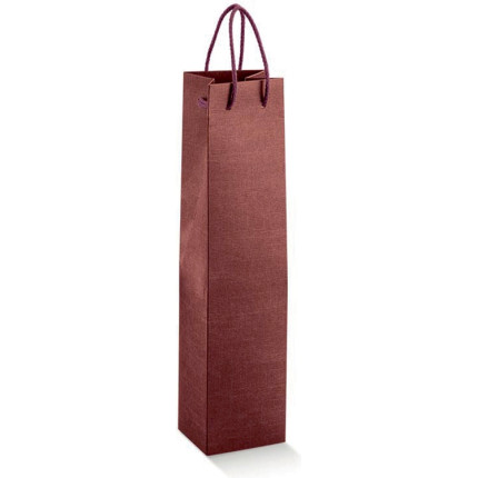 Shopper Porta Bottiglia Colorati in Carta con Cordino in Cotone bordeaux