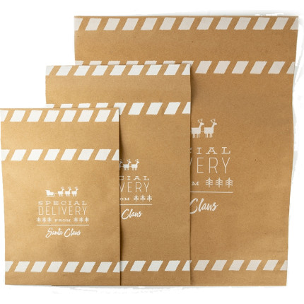 POCHETTE IN CARTA RECICLATA  CON STAMPA NATALIZIA.