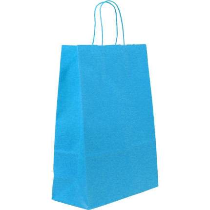 SACCHETTI IN CARTA COLORATA KRAFT AZZURRO