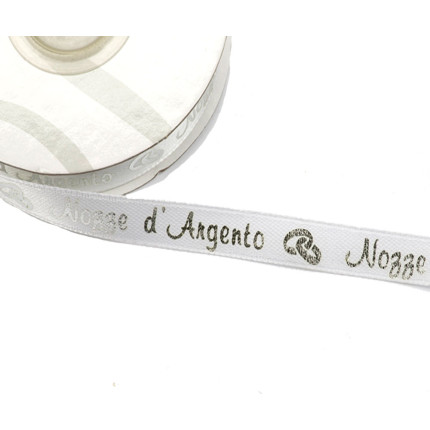 Nastro in raso nozze d'argento Nastro in raso nozze d'argento