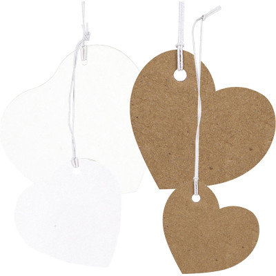 Tag cuore in cartoncino (48 pezzi)