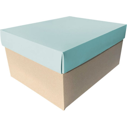 Scatola porta colomba con coperchio tiffany lucido. cartoncino rigenerato