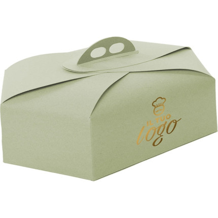 Scatola esagonale per colomba da 1kg verde salvia. Personalizzabile
