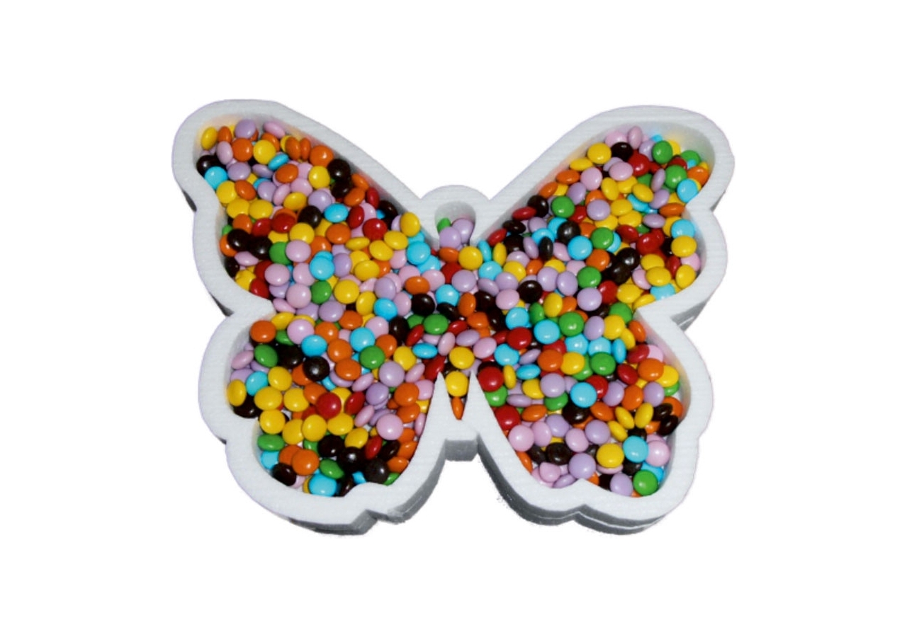 Portaconfetti a forma di farfalla i in polistirolo