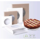 Scatola porta crostata avana con finestra